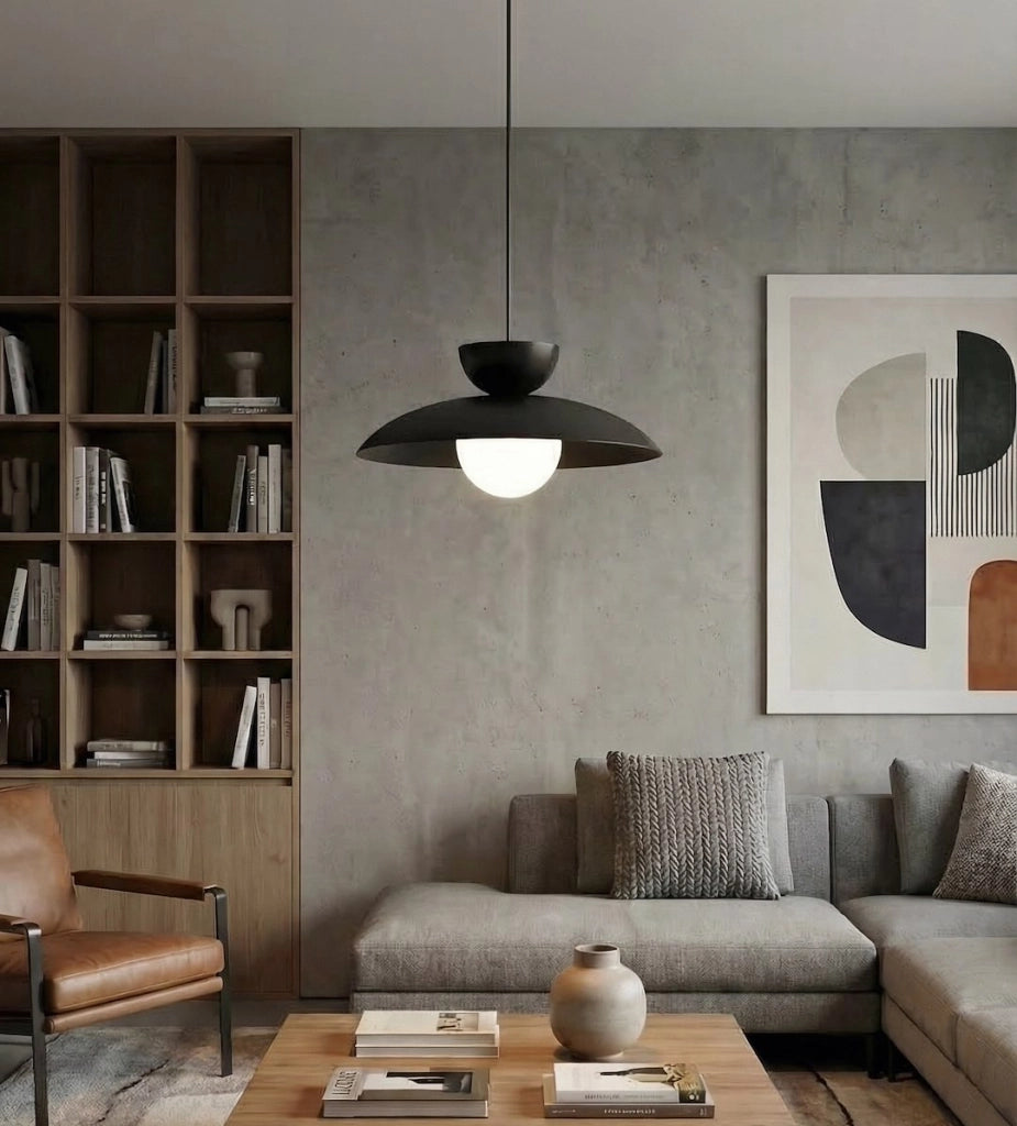 Lampada sospesa MULAN doppia cupola bianco nero 1xG9 Emibig