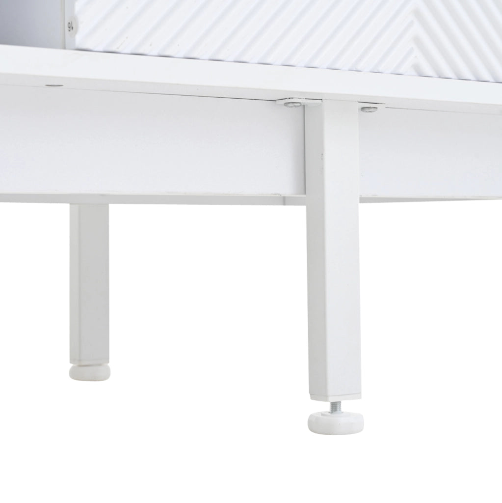 Mobile TV ULEVR 200x40x50,5 cm con 2 ante, 2 cassetti e ripiani semiaperti, bianco