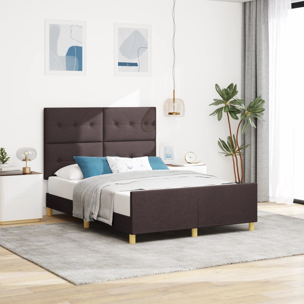Struttura Letto  Marrone Scuro 140x200 cm Tessuto