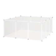 Recinto Modulabile per Cuccioli e Piccoli Animali ¨C zephmum ¨C 12 Pannelli 35x45cm Bianco Metallo PP