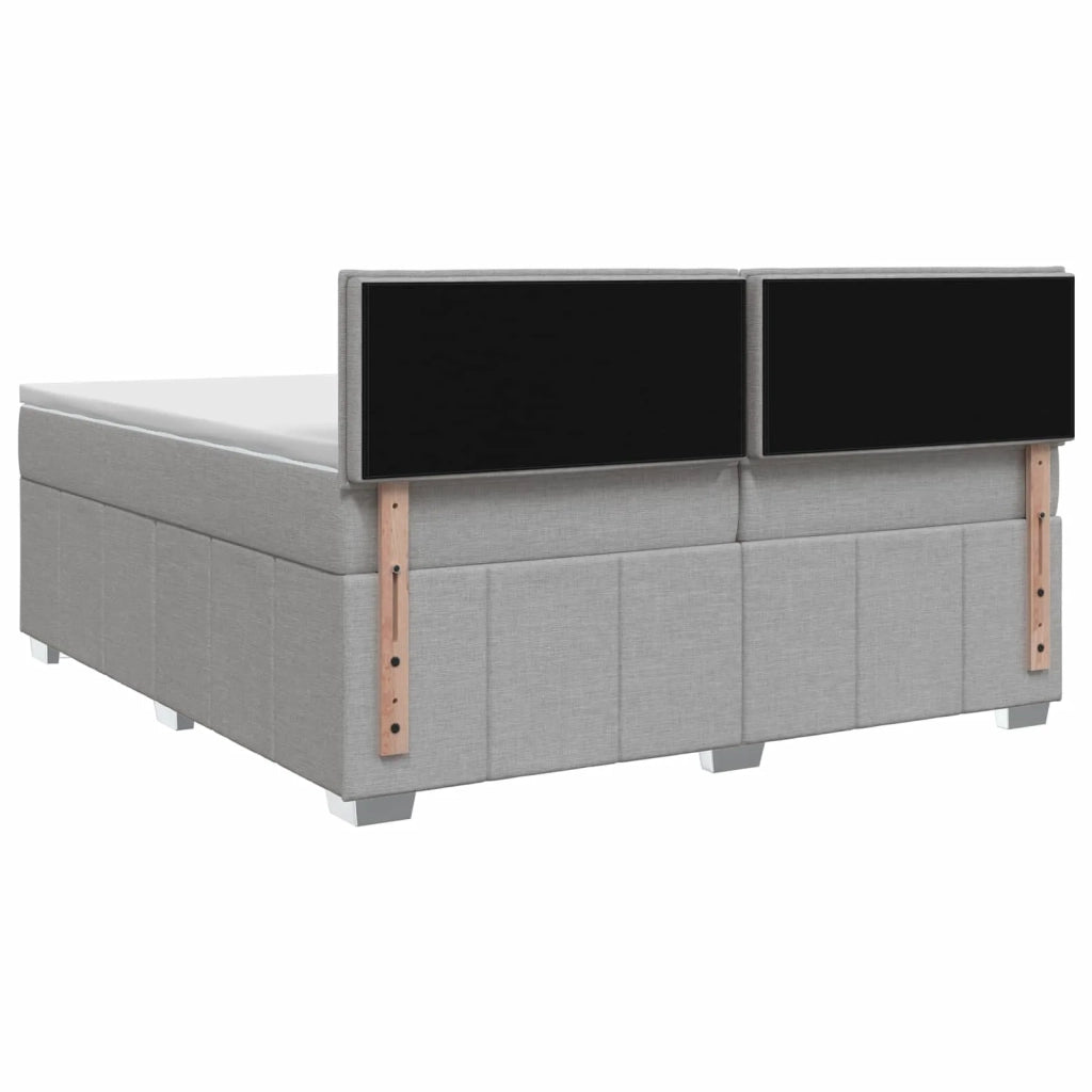 Letto box spring con materasso Grigio Chiaro 200 x 200 cm 3451283