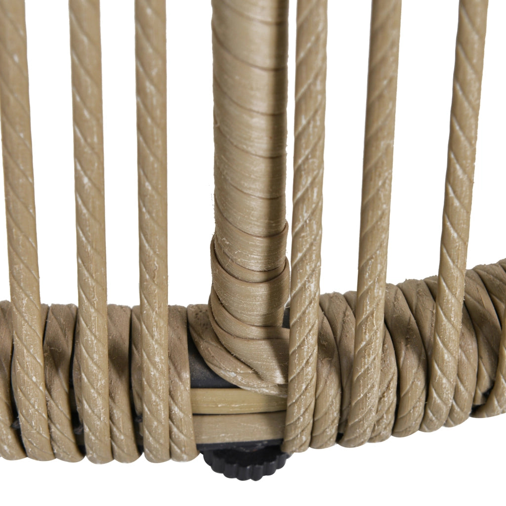 Set divano angolare da giardino in polyrattan con tavolino e cuscini ¨C zephmum ¨C crema