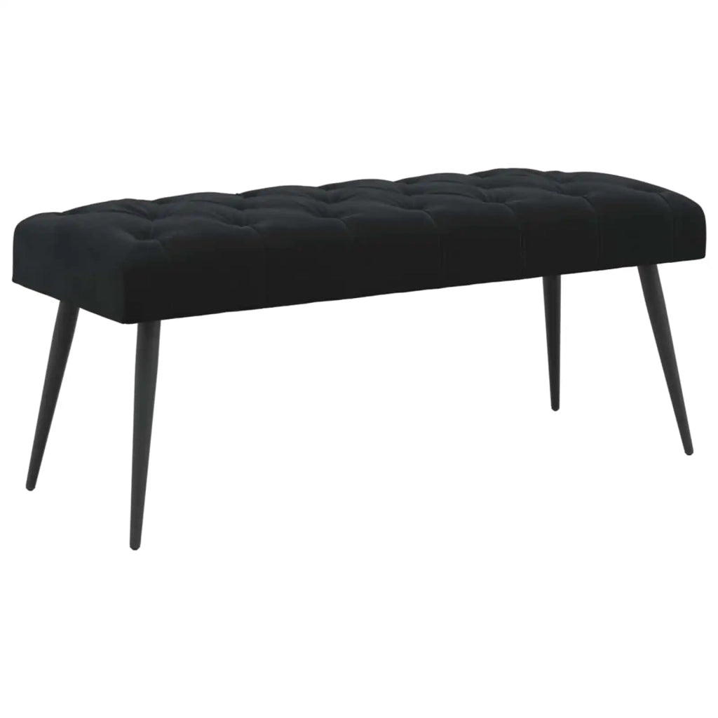 Panchina con bottoni imbottiti Nero 110 x 40 x 46 cm Velluto 42038577