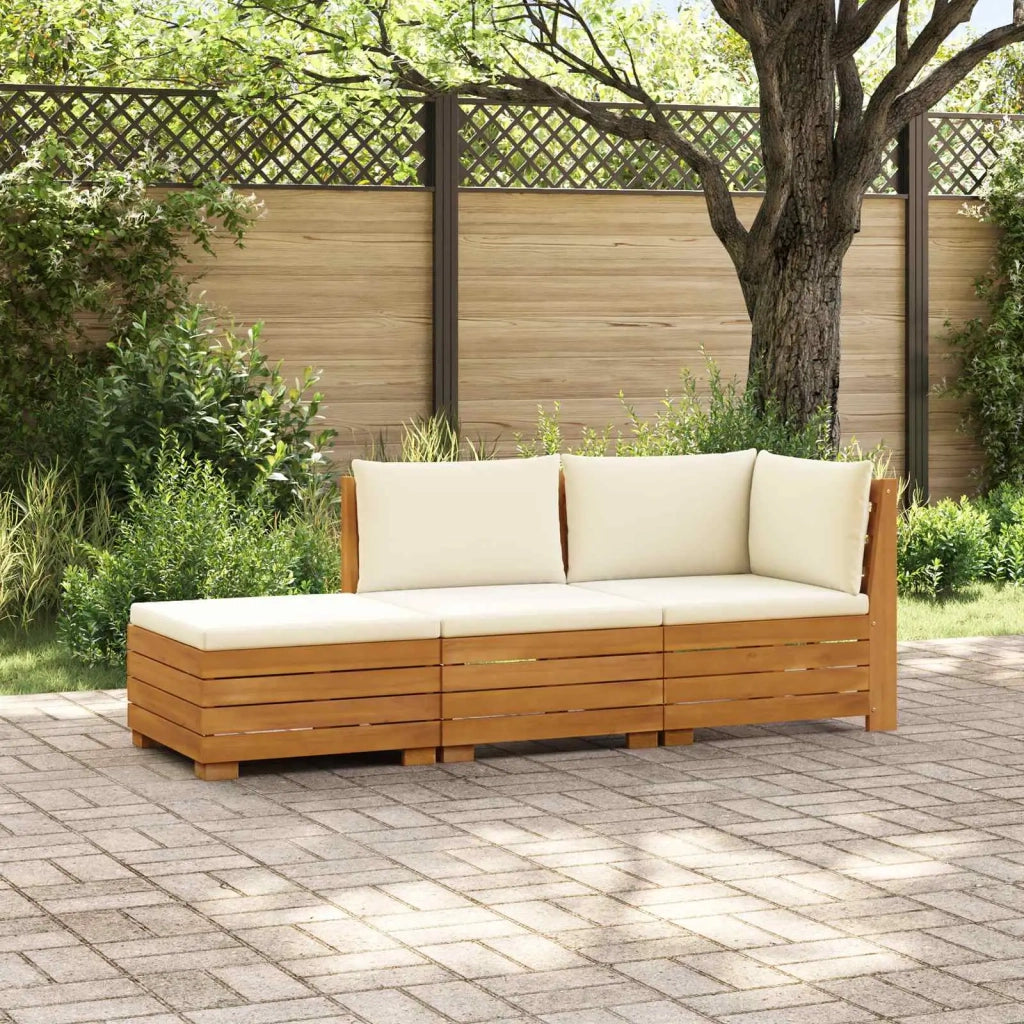 Set di divani da esterno-Sofa da giardino con cuscino 3 Pezzo Marrone 935563