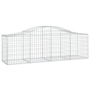 Gabbione recinto a gabbia muro di contenimento ad arco 200 x 50 x 60/80 cm ferro zincato argento 02_0040043