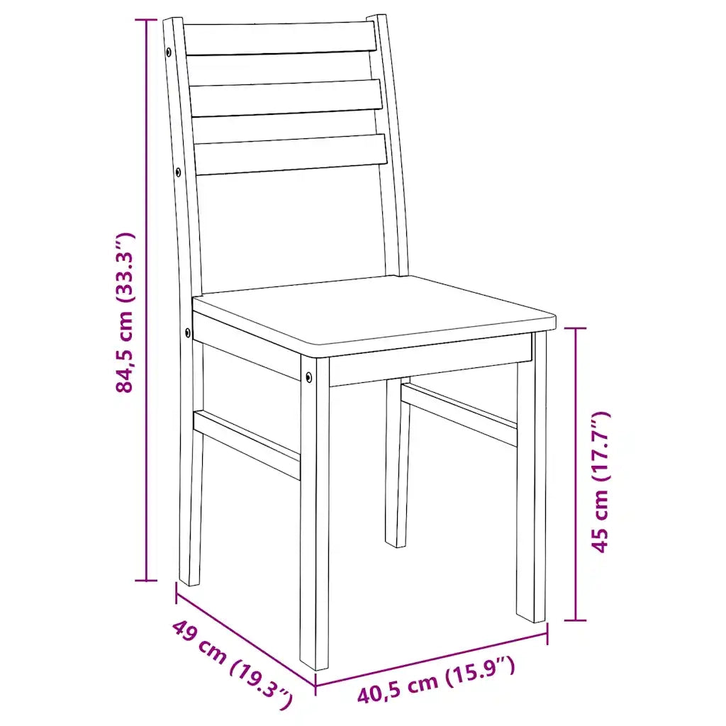 Sedie da Pranzo 2 pz in Legno Massello di Hevea 4102420