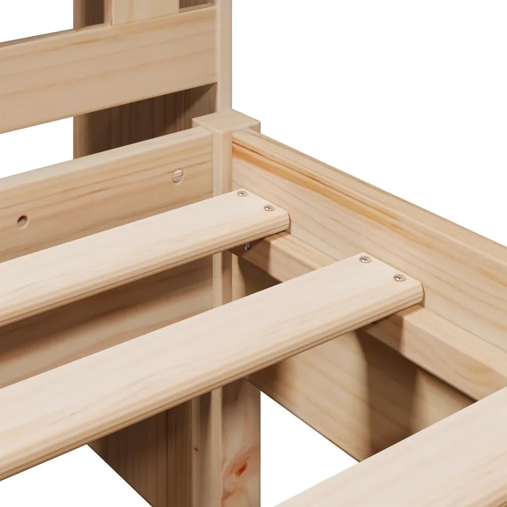 Letto Libreria senza Materasso 90x200 cm Legno Massello Pino 3322918