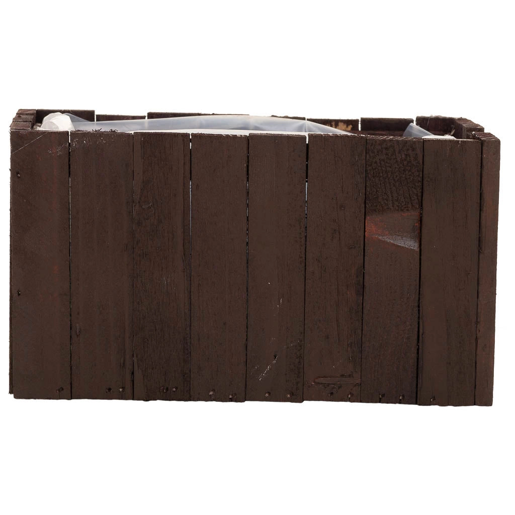 Cesto quadrato in legno marrone 18,5x10,5x10h