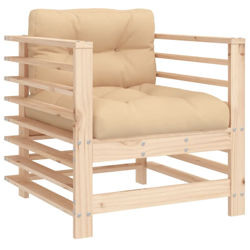 Sedia da patio-Sedie da Giardino con Cuscini 2 pz Legno Massello di Pino 992508