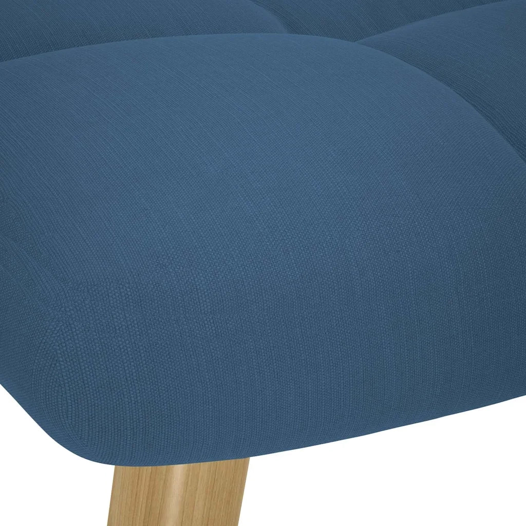 Divano Sedia-Poltrona Relax con Poggiapiedi Blu in Tessuto 625751