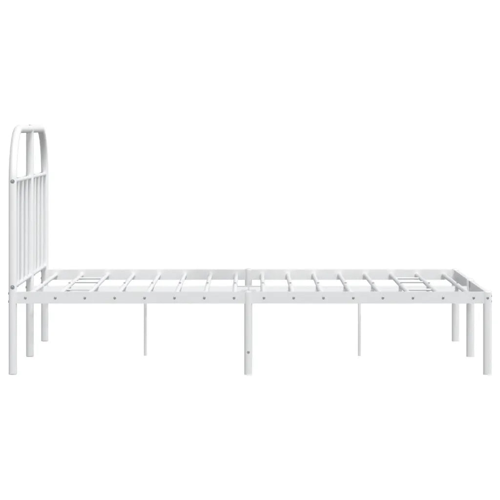 Giroletto con Testiera-Struttura Letto con testiera in Metallo Bianco 120x200 cm 608661
