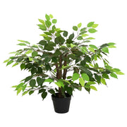 Pianta Ficus Artificiale Verde 73 x 16 x 60 cm Tessuto e Legno CFW9058354