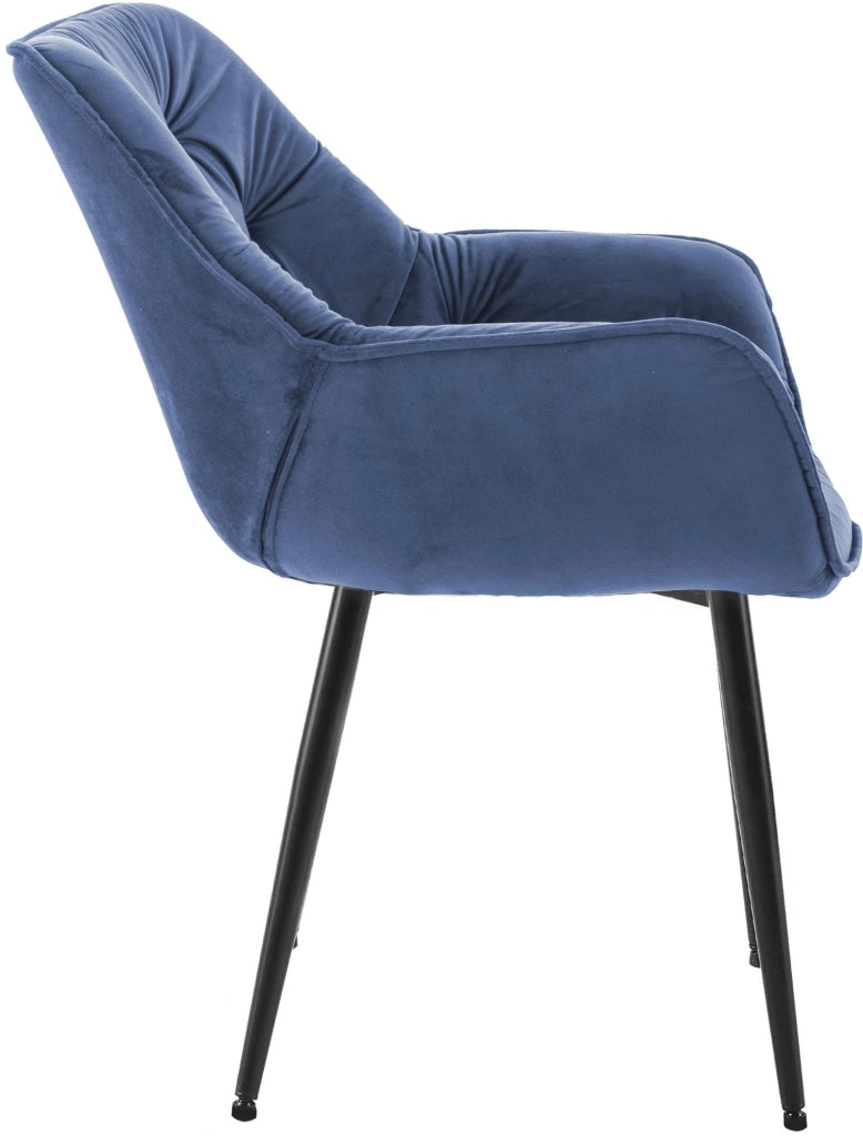 Set di 4 poltroncine Tanna in velluto blu
