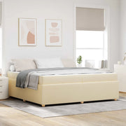 Struttura del letto con materasso Crema 200 x 200 cm Tessuto