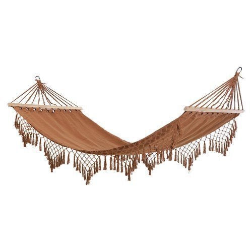 Moia 8013054829536 AM25 Amaca in Policotone 300 gr con Frange e Stecche in Legno 200x130 cm colore Assortito