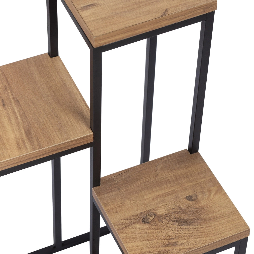Mompeo, Scaffali 4 Ripiani, 34x65x39h cm Marrone Noce
