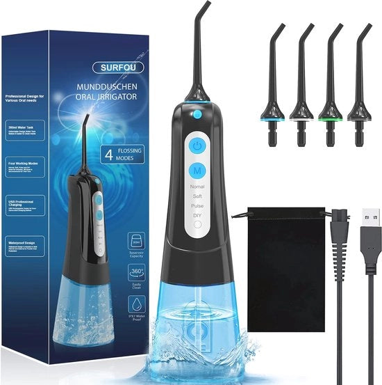 Waterflosser Senso Riflesso Senso - Oplaadbare Tandheelkundige Waterstraal con 5 Accessori, 300 ml Tanke