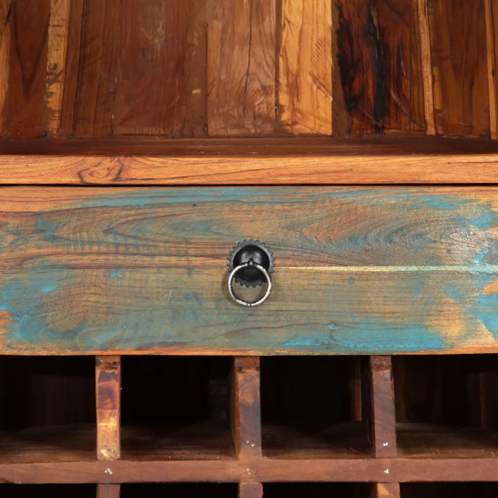 Portavino 50x40x180 cm in Legno Massello di Recupero 247879