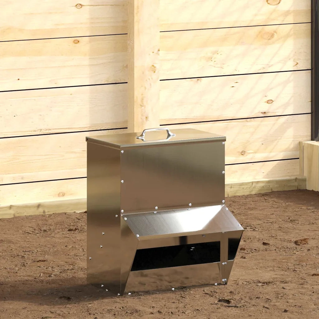 Feeder per pollo Argento 20 x 25 x 35 cm Acciaio zincato