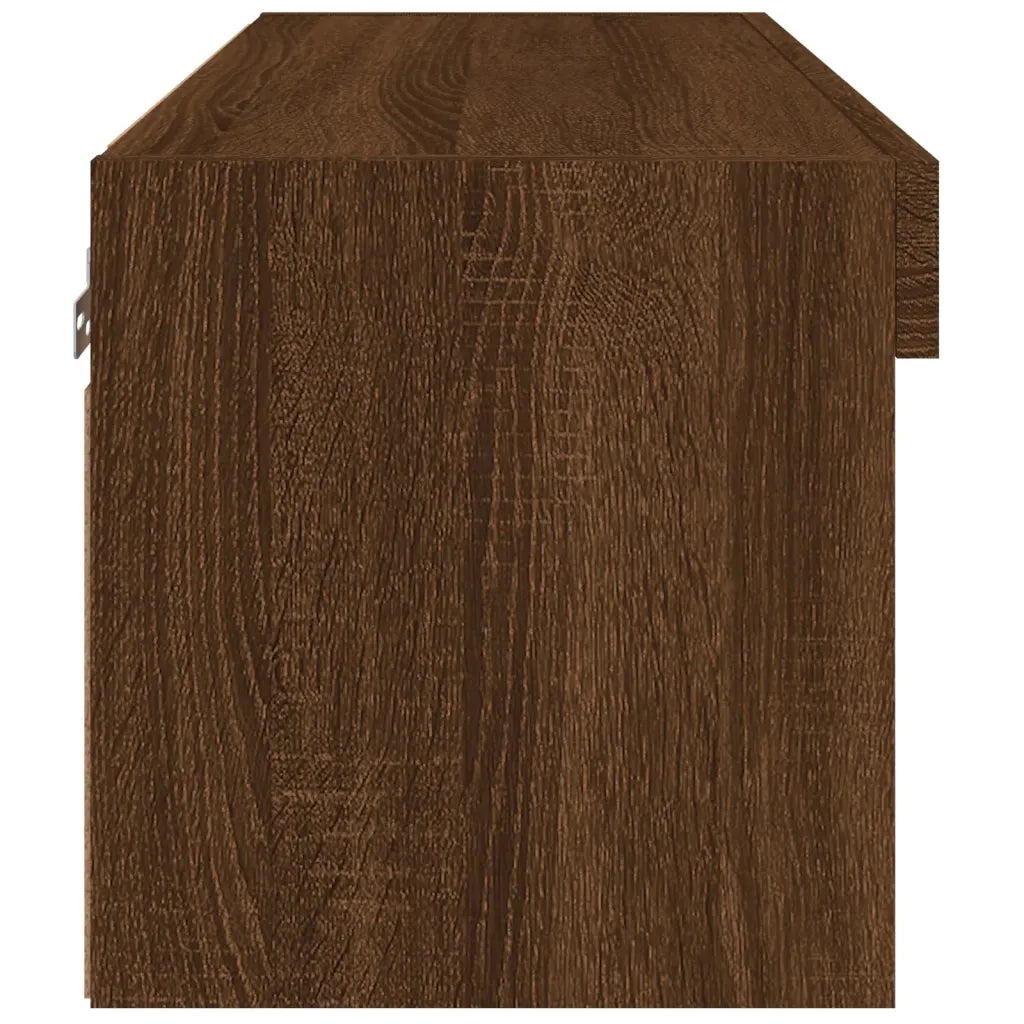 Mobile Porta TV con Luci LED Rovere Marrone 60x30x30 cm 837139