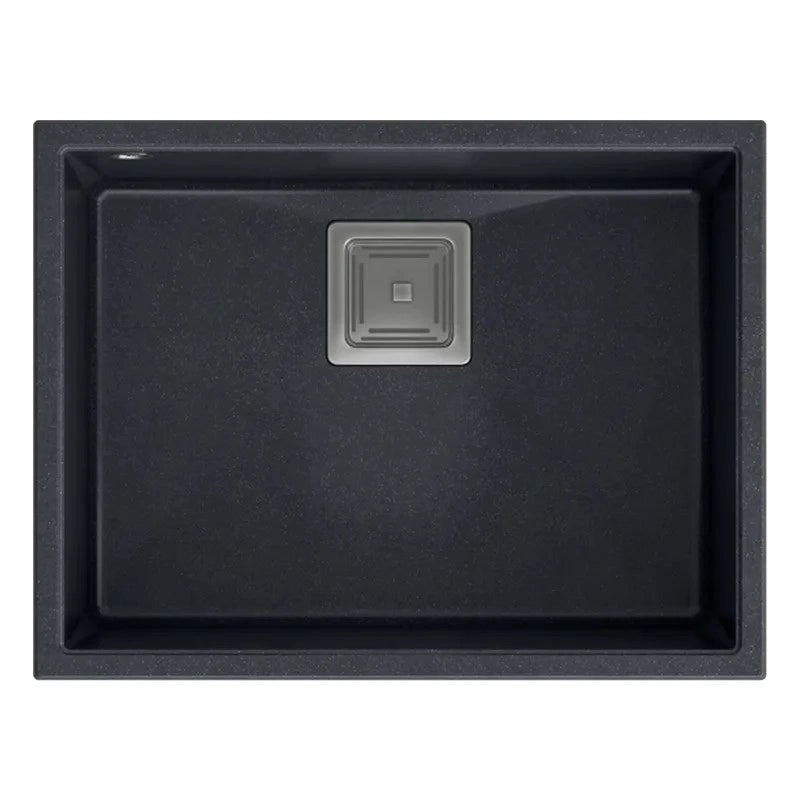 Lavello In Granito David 50 Black Metallic Tappo acciaio