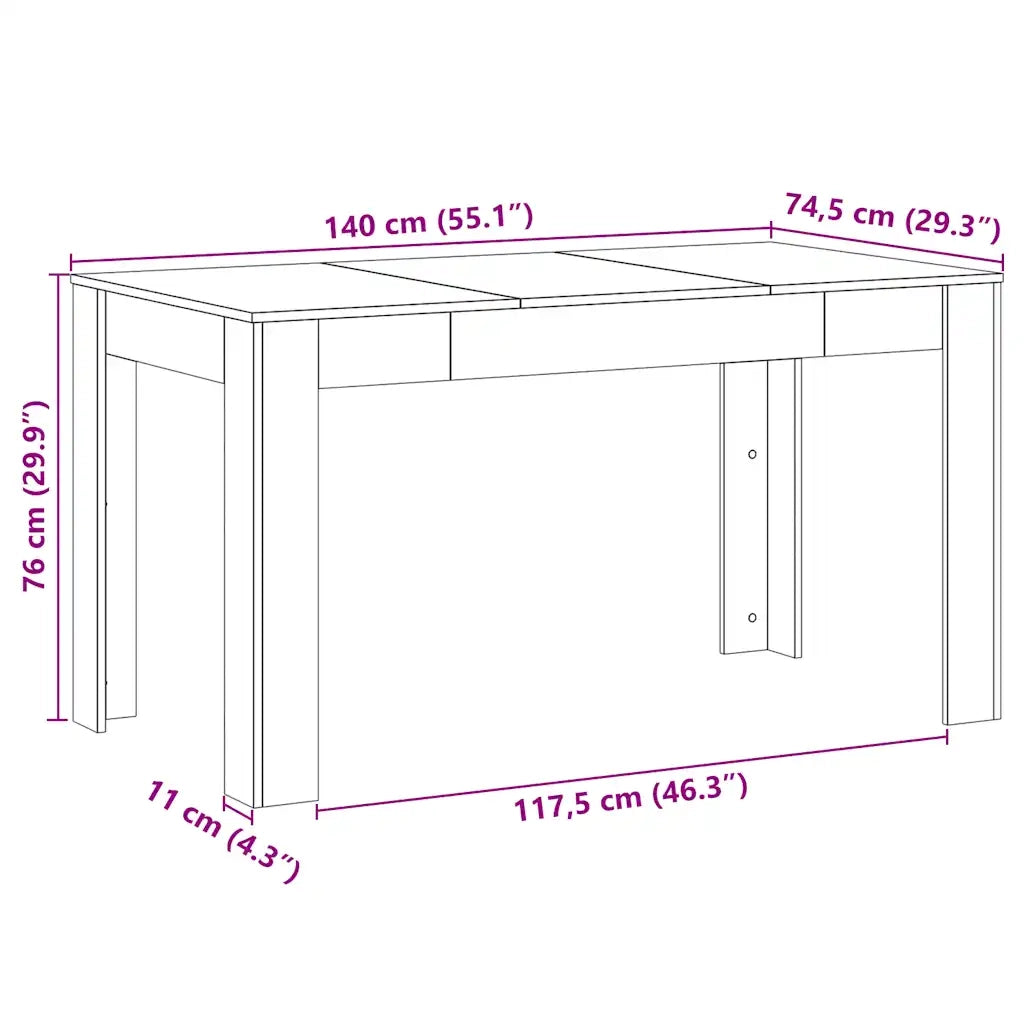 Tavolo Pranzo Artigianale 140x74,5x76 cm Legno Multistrato 856573