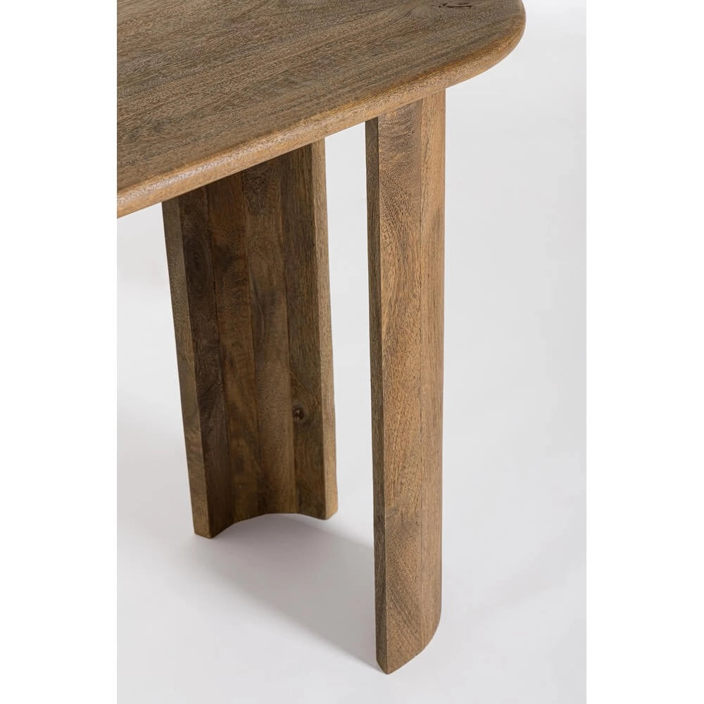 Consolle in Legno di Mango con Piano Ovale e Gambe Cilindriche - BRANCH