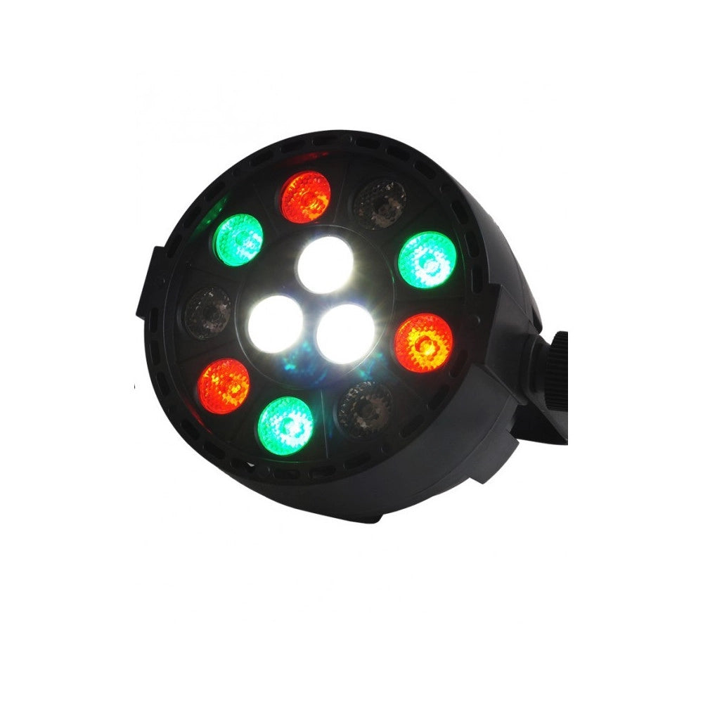 Trade Shop - Faretto Proiettore Effetto Luce Dmx 512 Flat Par Light Rgbw 12 Led 30w -