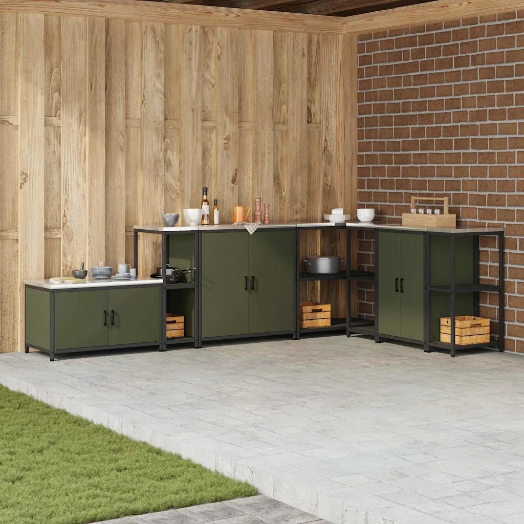 Pensile da cucina | Stoccaggio in cucina HATTEM Verde oliva 30 x 50 x 92 cm Acciaio