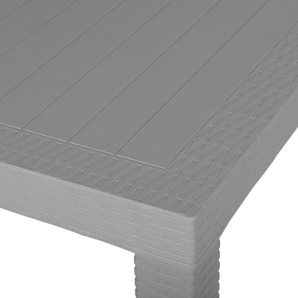 Tavolo da pranzo da giardino grigio chiaro 140 x 80 cm 6 posti rettangolare minimalista