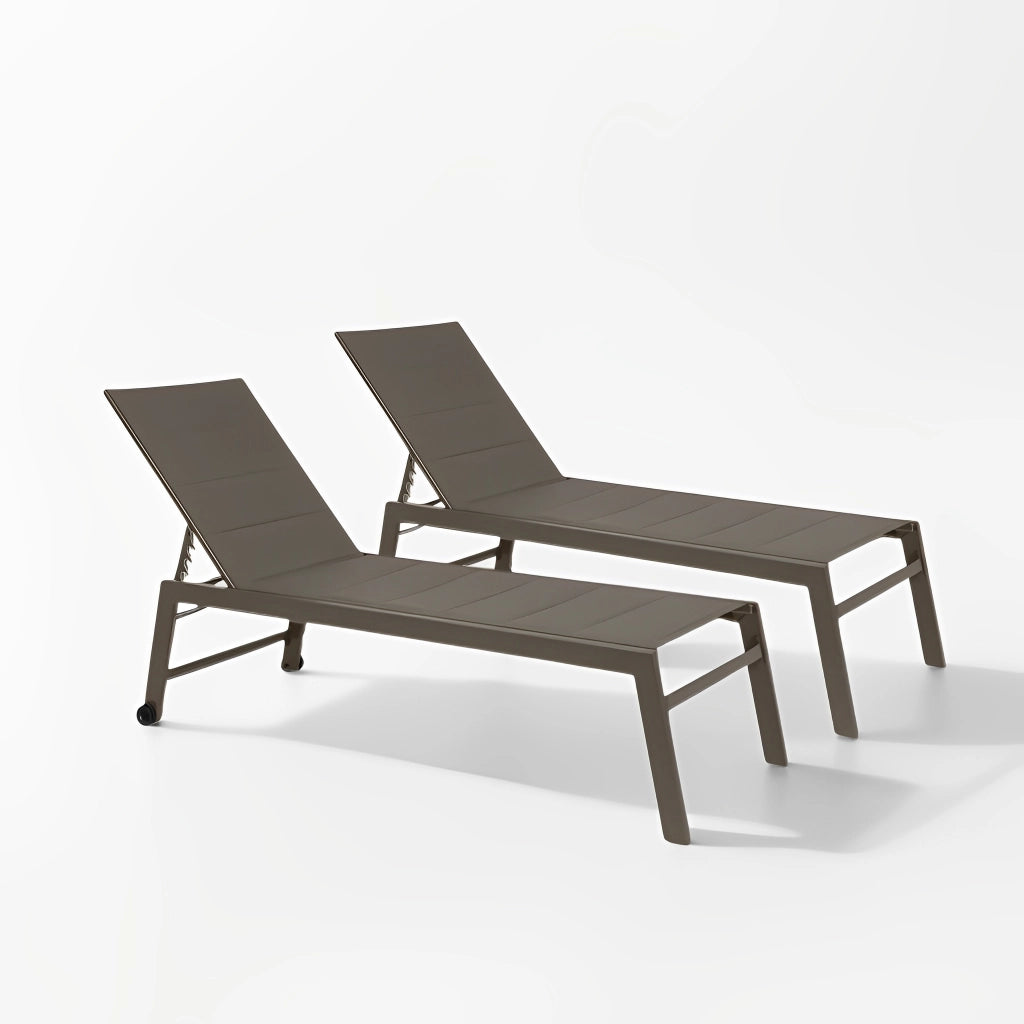 Marvin Lettino Prendisole STRETCH in Alluminio con Schienale Reclinabile 5 Posizioni, Textilene Imbottito, 2 R Antracite