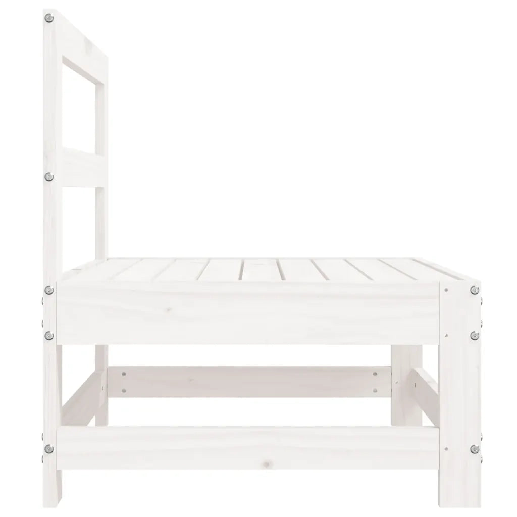 Divani Centrali da Giardino 2 pz Bianchi Legno Massello di Pino 825514
