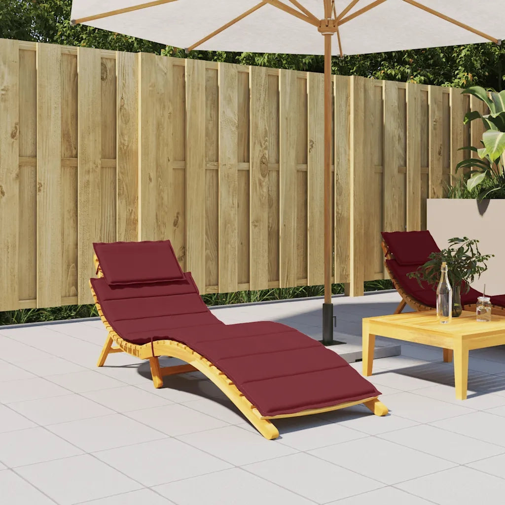 vidaXL Cuscino per Lettino Prendisole Rosso Vino Mélange 186x58x4cm