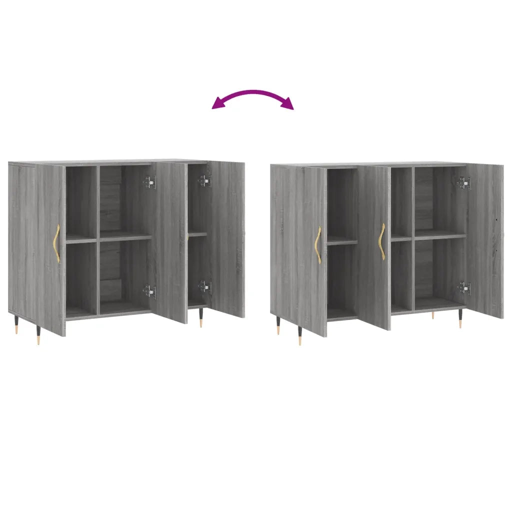 Credenza Grigio Sonoma 90x34x80 cm in Legno Multistrato 828090