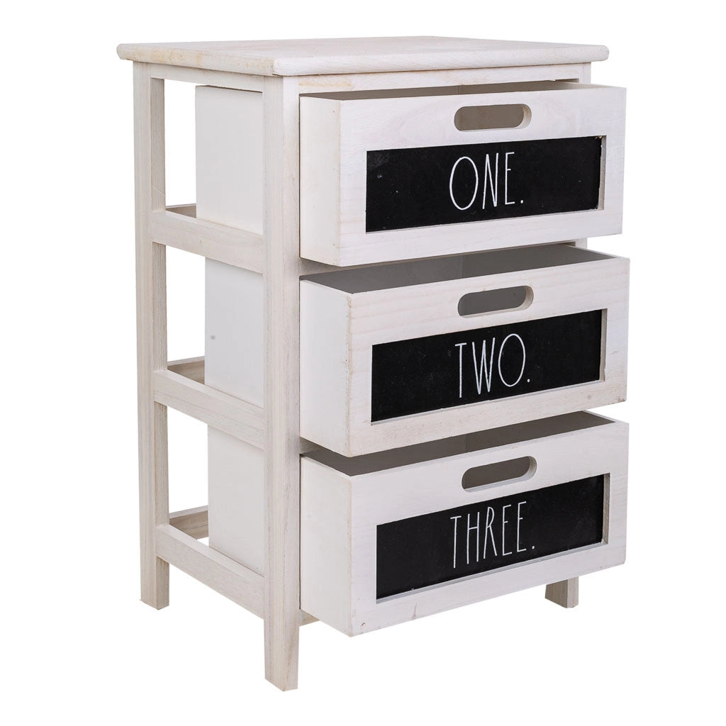 Cassettiera in legno bianco 40x29x58h