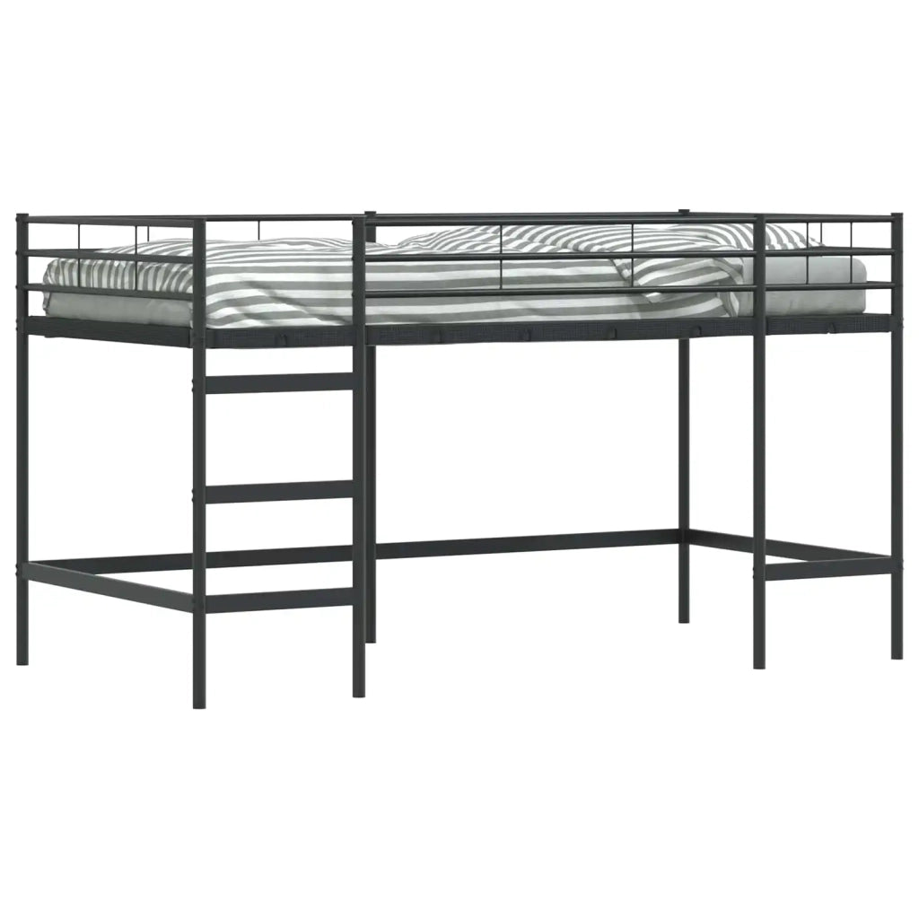 Struttura del letto loft per bambini Nero 90 x 200 cm Acciaio