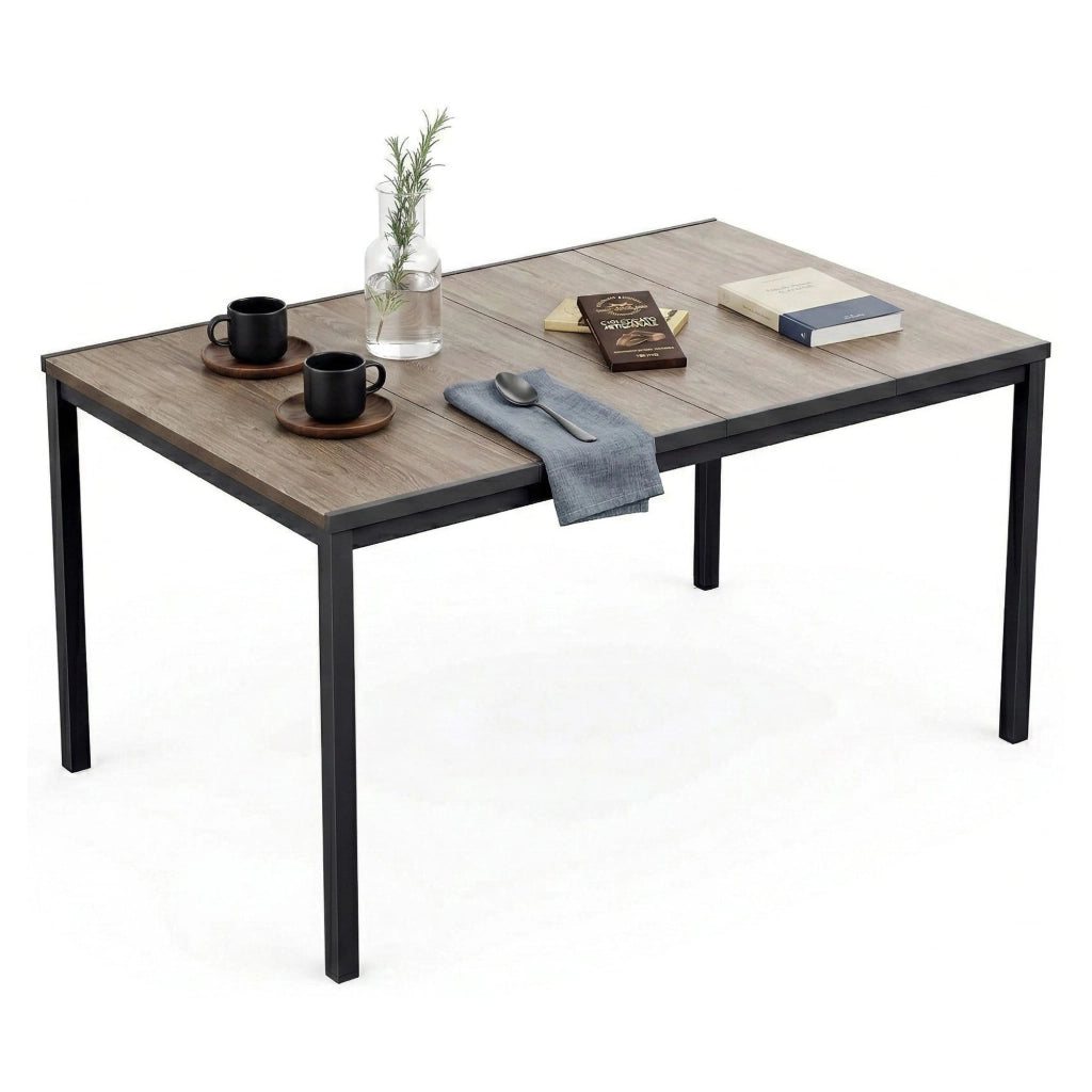 Tavolo da esterno Sarnia, Base per picnic, Piano da pranzo da giardino, Banco outdoor multiuso, 159x95 h75 cm, Rovere e Antracite