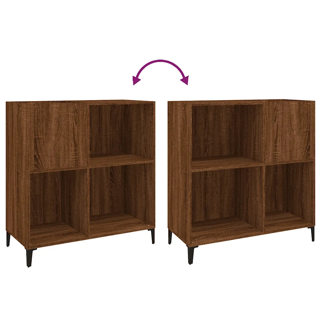Mobile Porta Dischi Rovere Marrone 84,5x38x89 Legno Multistrato 832004