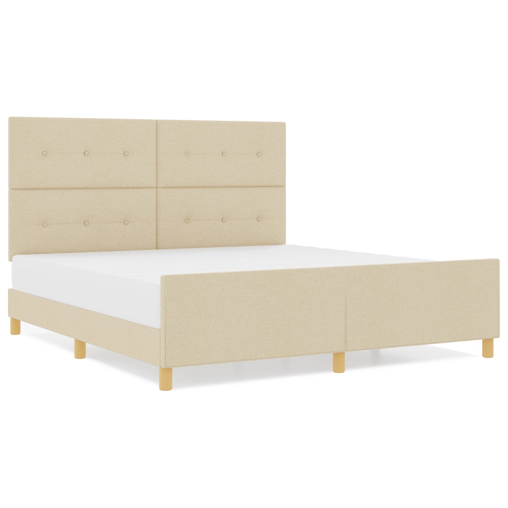 Letto Crema 180x200 cm in Tessuto