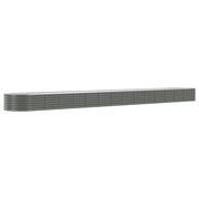 Fioriera rialzata per piante e fiori adatta per terrazze e giardini acciaio verniciato a polvere 620 x 80 x 36 cm grigio 02_0039682