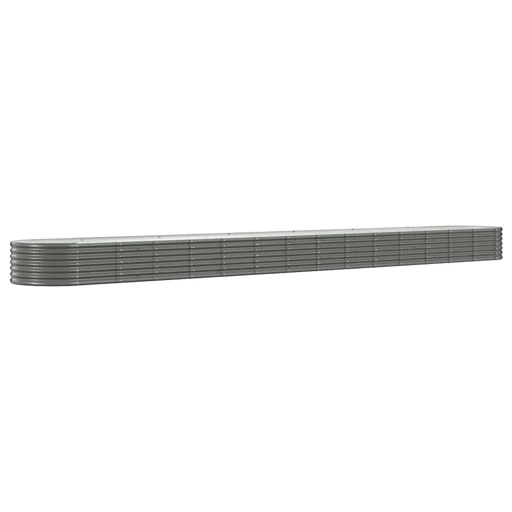 Fioriera rialzata per piante e fiori adatta per terrazze e giardini acciaio verniciato a polvere 620 x 80 x 36 cm grigio 02_0039682