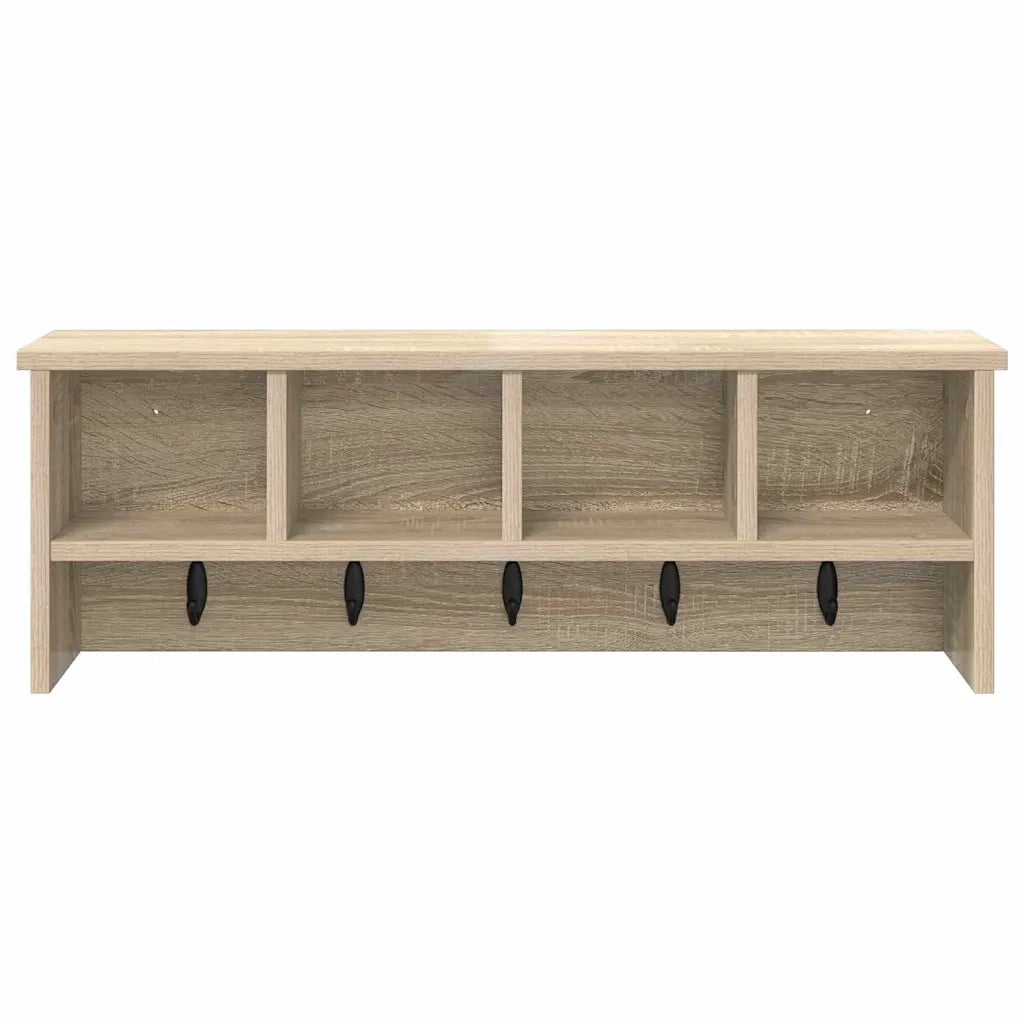 vidaXL Appendiabiti a muro rovere sonoma 75 x 16 x 26 cm
