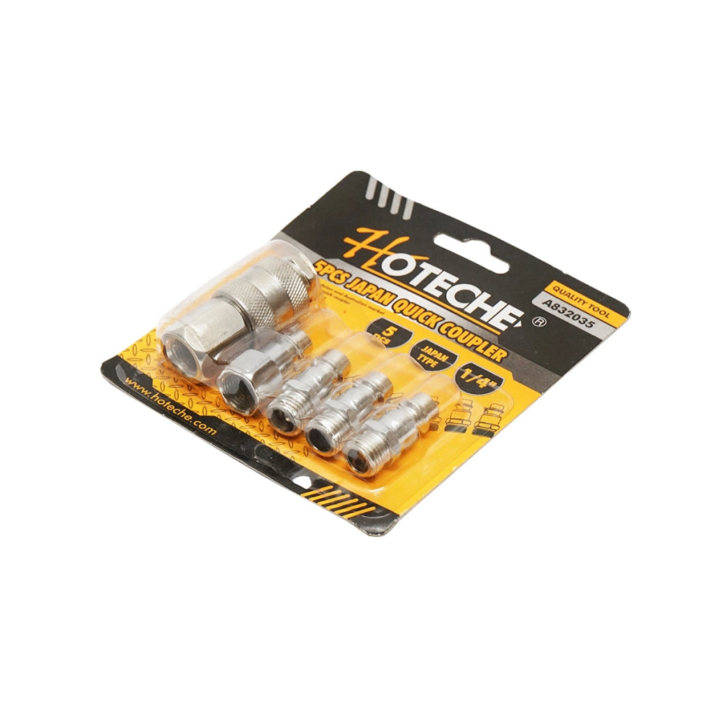 Set di 5 attacchi rapidi per utensili/accessori pneumatici 1/4 Hoteche