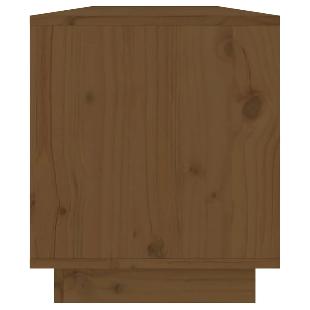 Mobile TV multimediale mensola TV credenza TV sala da pranzo soggiorno camera da letto color miele 110,5 x 34 x 40 cm legno di pino massiccio marrone 02_0027701