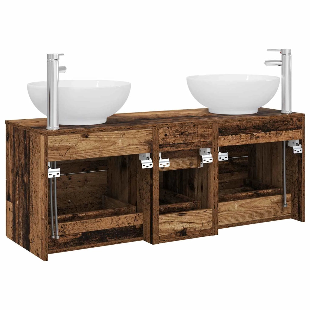 Set di mobili per il bagno 3 pz Legno antico 3405913