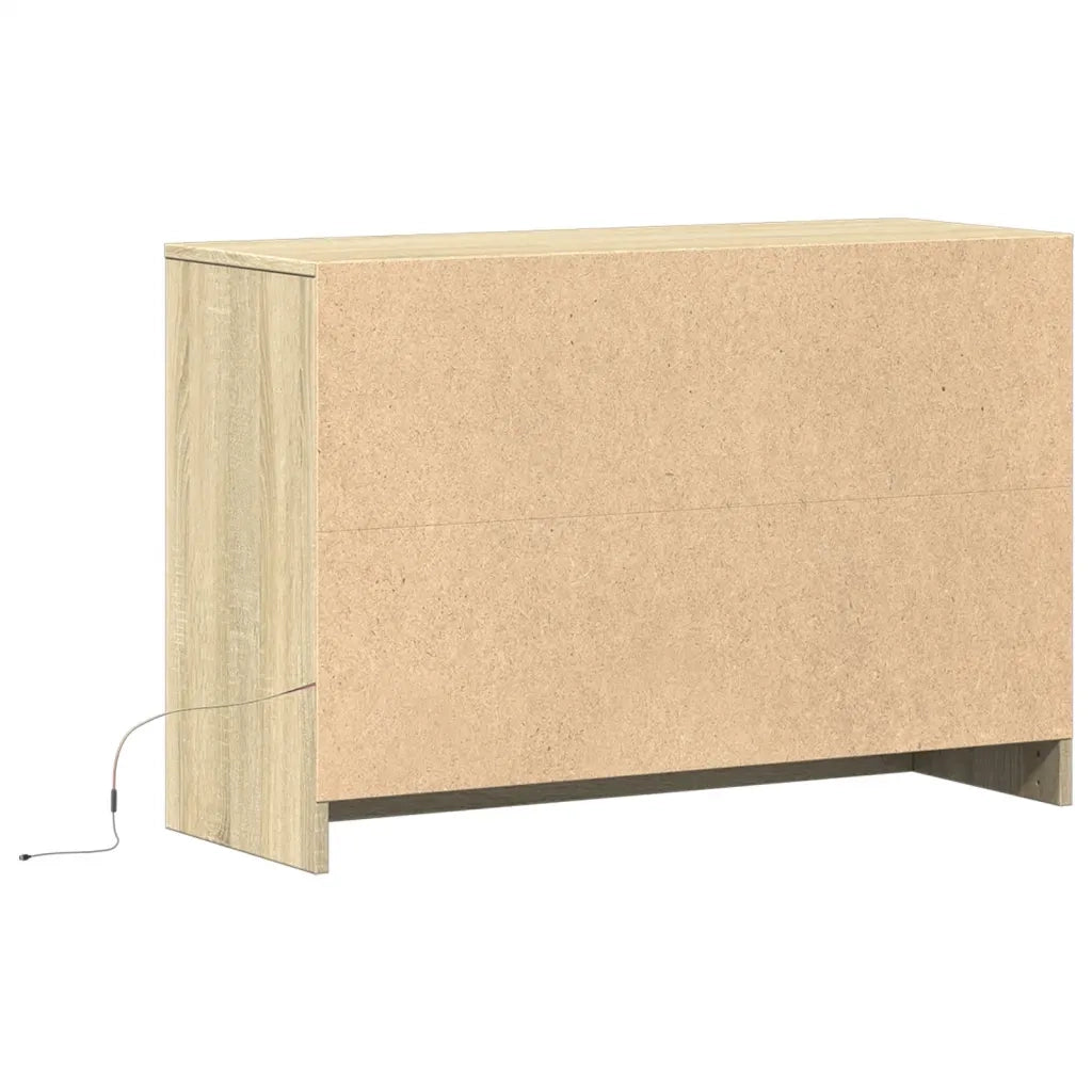 Mobile Porta TV con LED Rovere Sonoma 91x34x61 cm in Truciolato 852182