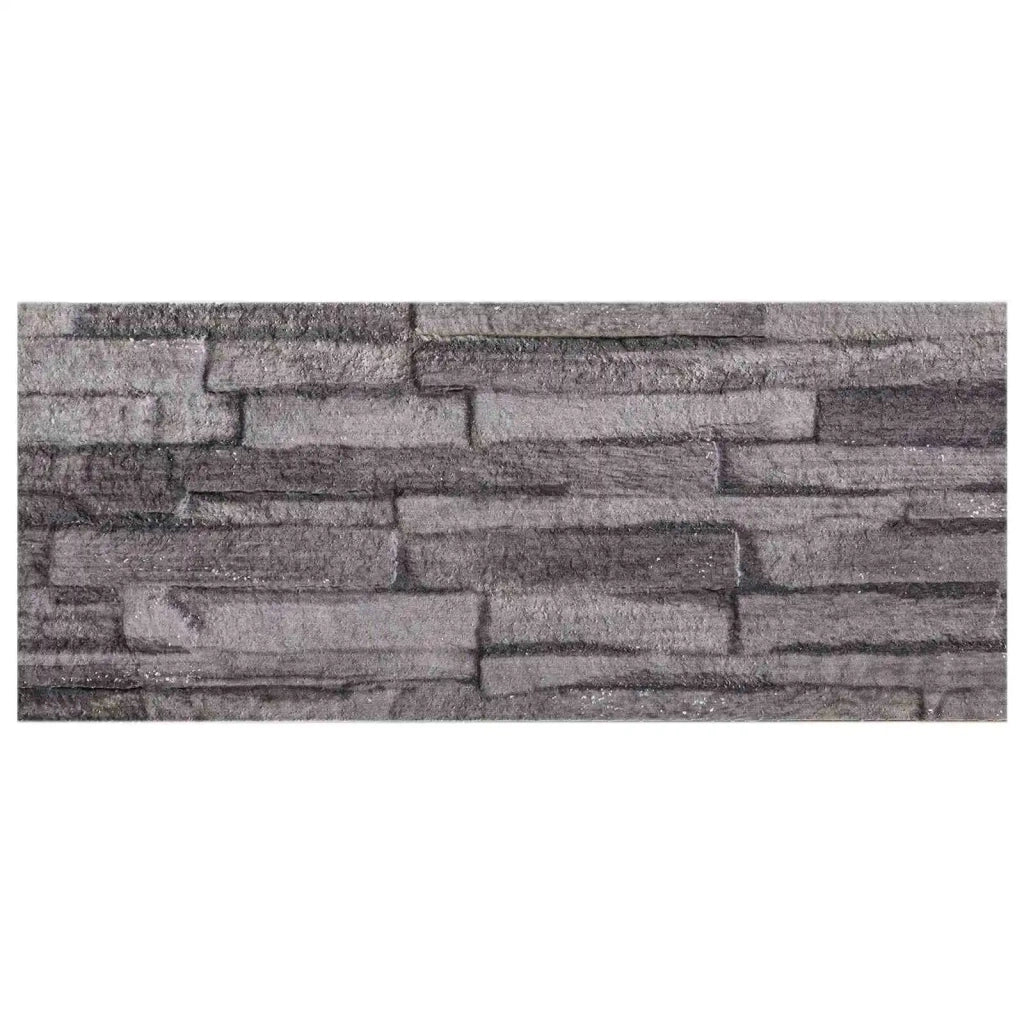 Pannelli da parete 10 pz 100 x 25 cm Antracite Schiuma EPS 42046110
