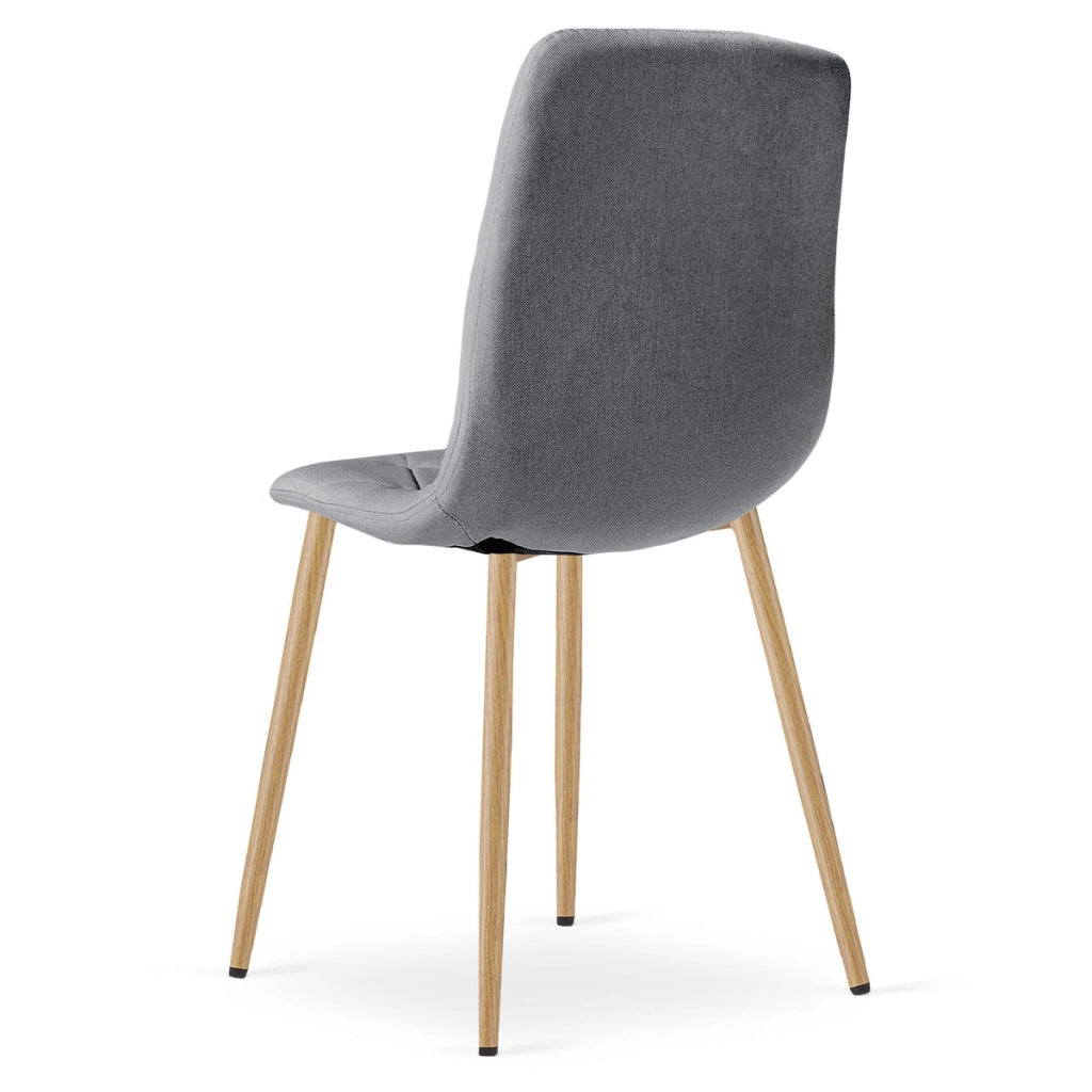 Sedia Imbottita Libra Grigio Scuro con Gambe Effetto Rovere