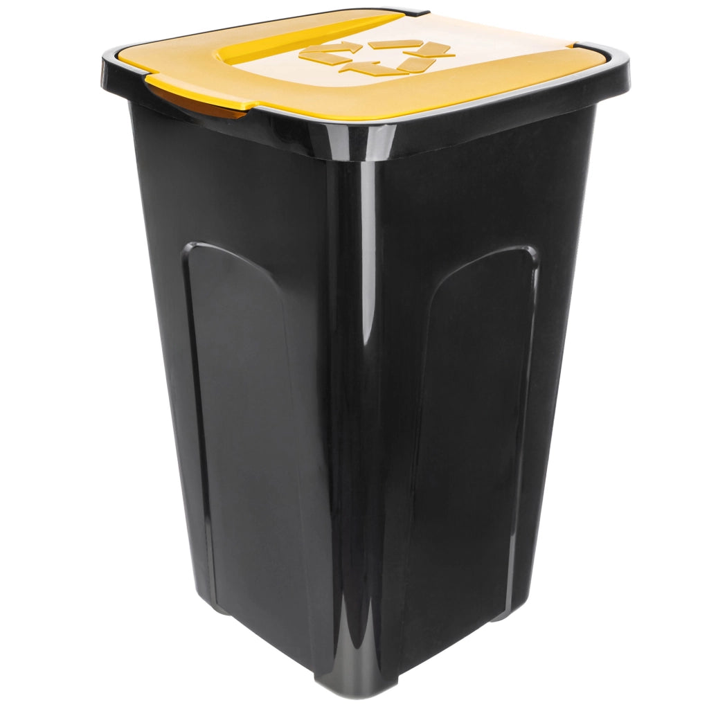 Contenitore per la raccolta differenziata KADAX, 50 litri, in plastica gialla.