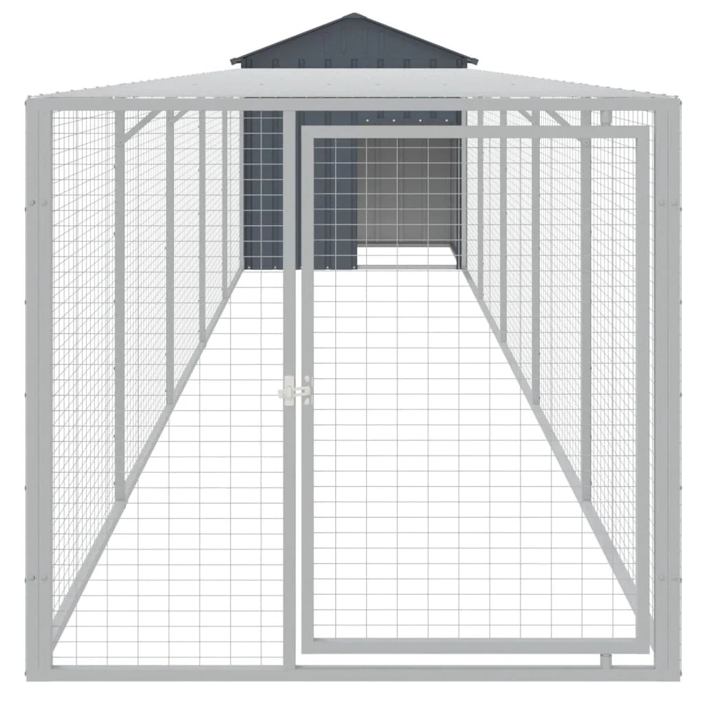 Recinto per pollaio con recinto per galline 117 x 609 x 123 cm in acciaio zincato antracite 02_0043948